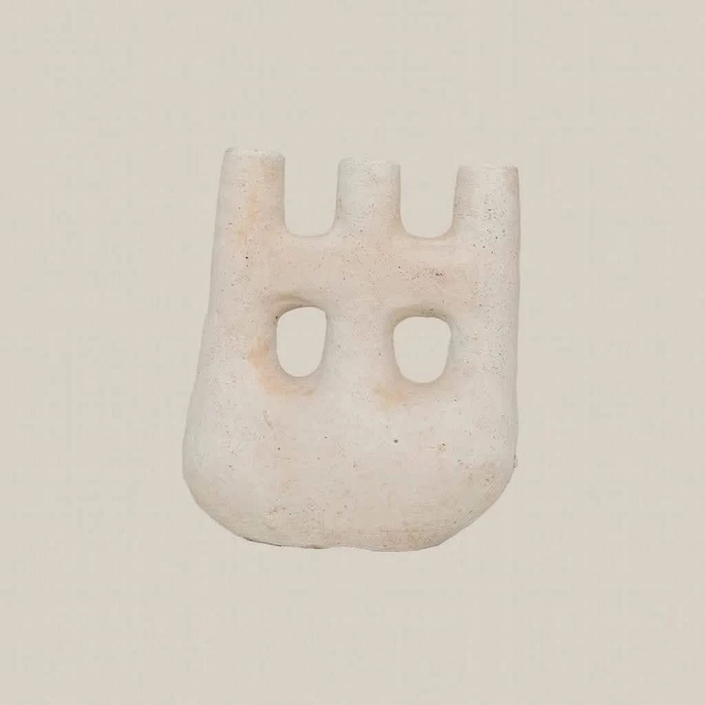Ceramic White Candle Holder - Home and Soul