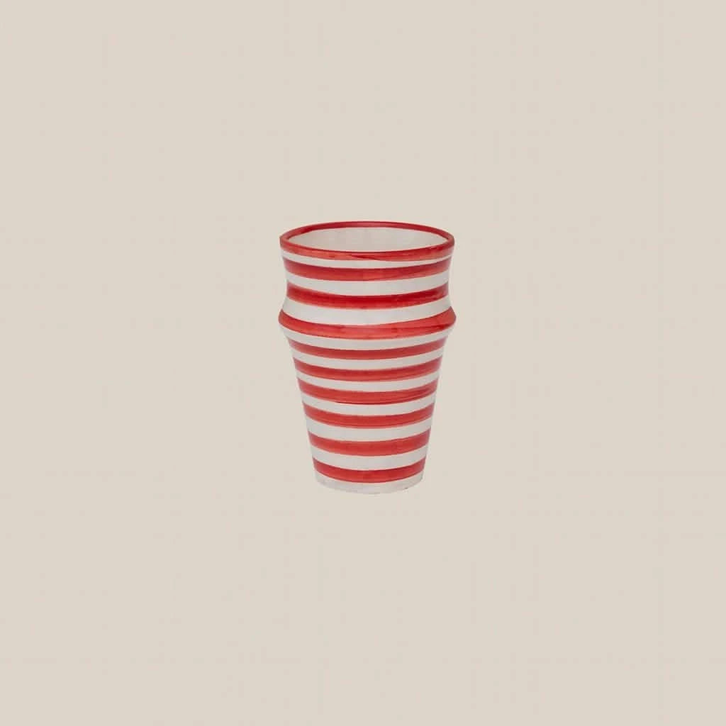 Ceramic Beldi Cup Red Striped - Home and Soul