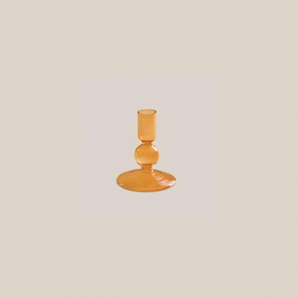 Emaline Glass Taper Candle Holder Orange - Home and Soul
