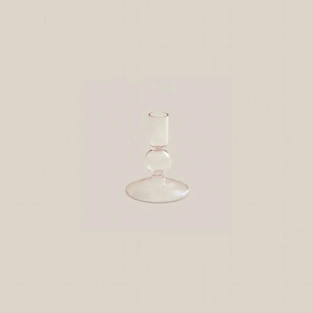 Emaline Glass Taper Candle Holder Pink - Home and Soul