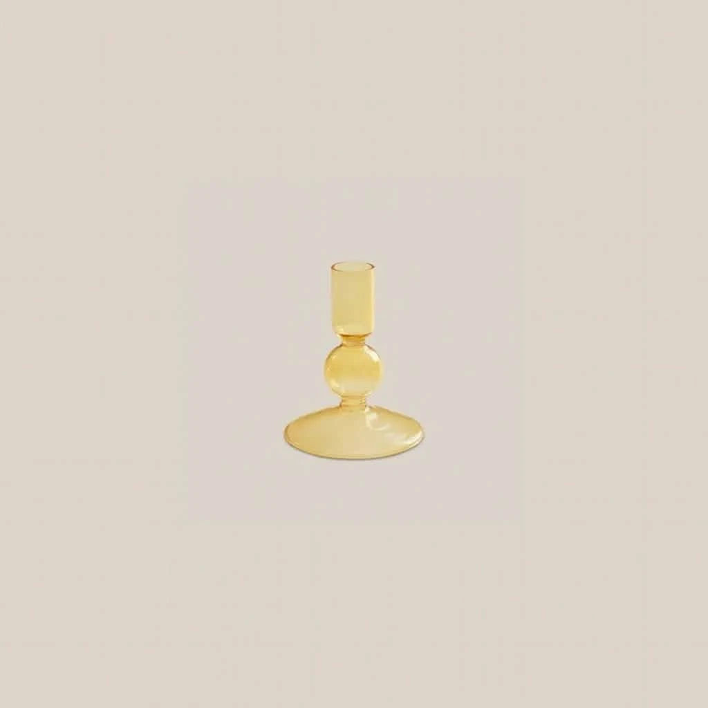 Emaline Glass Taper Candle Holder Yellow - Home and Soul