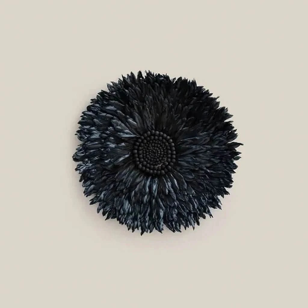 Feather Wall Decor Black Medium - Home and Soul