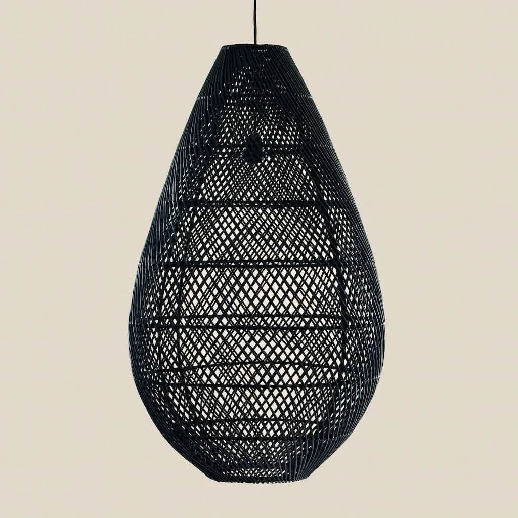 Alexandra Rattan Pendant Light Black - Home and Soul