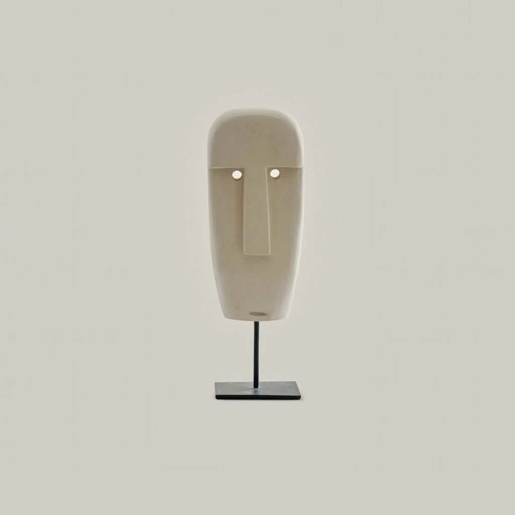 Hugo Hand-Carved Boho Decorative Stone Mask on Stand - Home and Soul