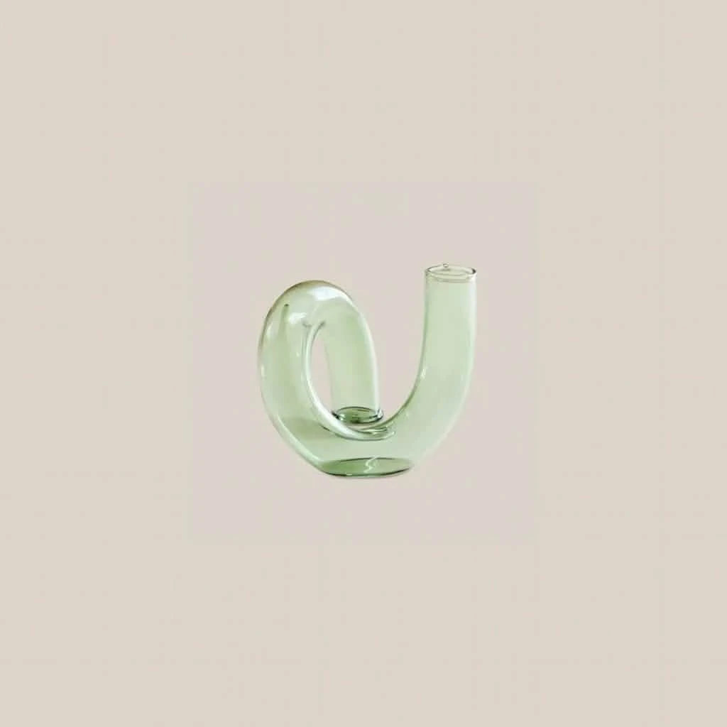 Julane Glass Candle Holder Green - Home and Soul