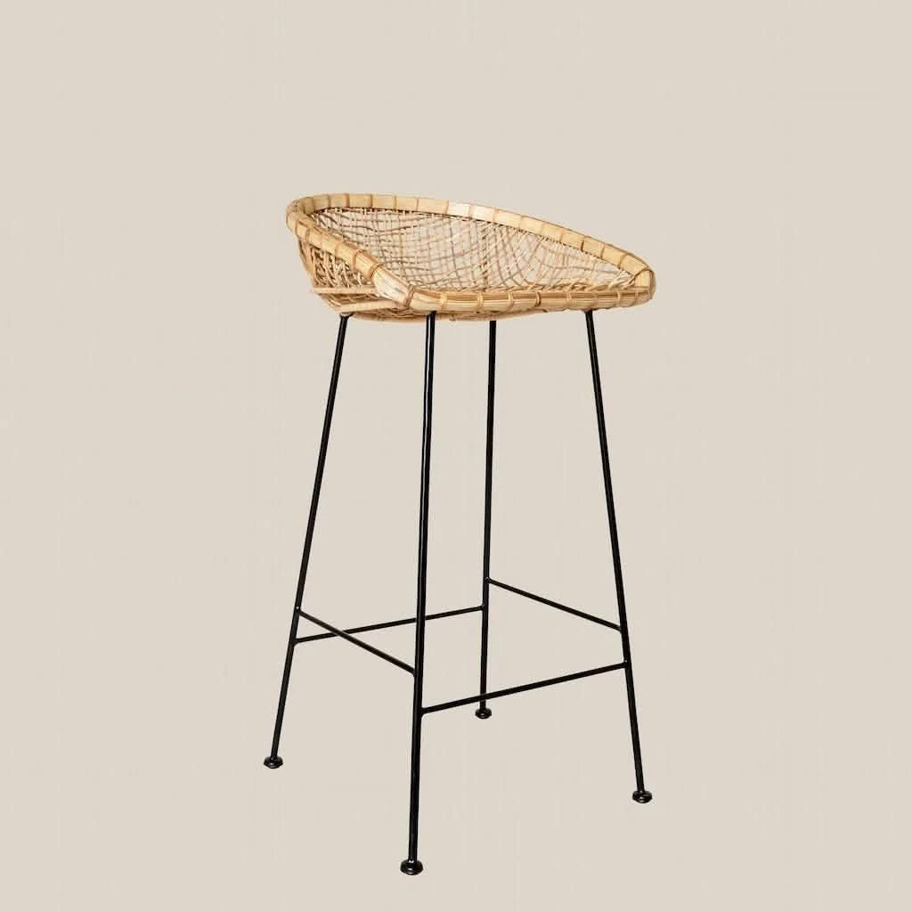 Lucia Rattan Bar Stool High - Home and Soul