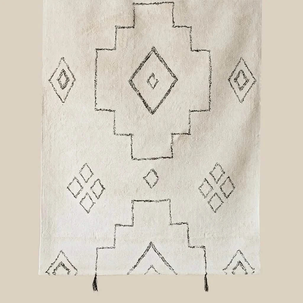 Cotton Eco Friendly Black and White Rug Maya - Home and Soul