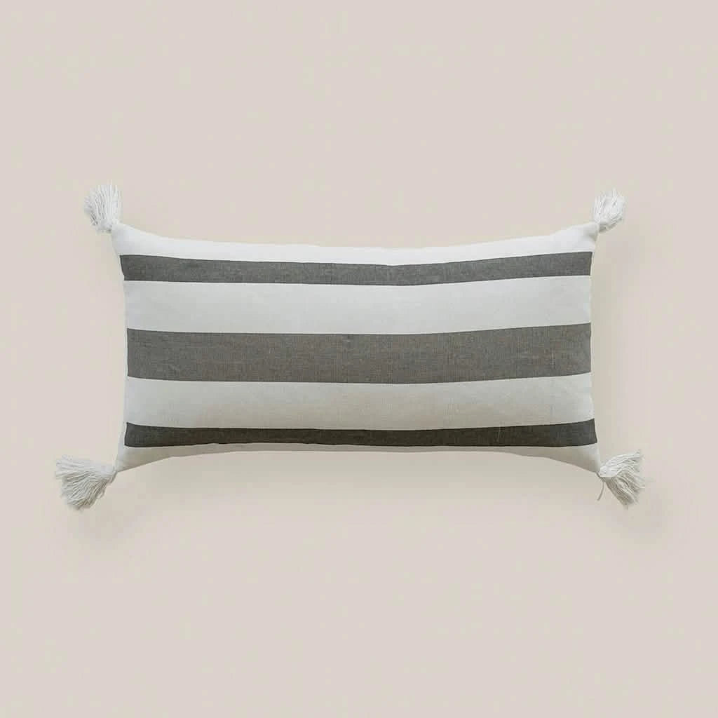 Moss Striped Cushion - Home and Soul