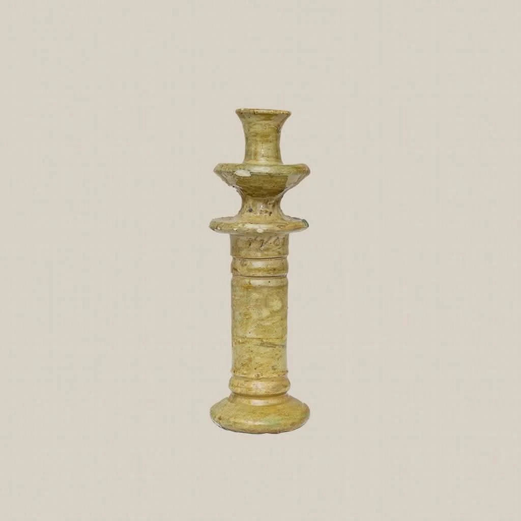 Ceramic Candle Holder Mustard Large - Home and Soul