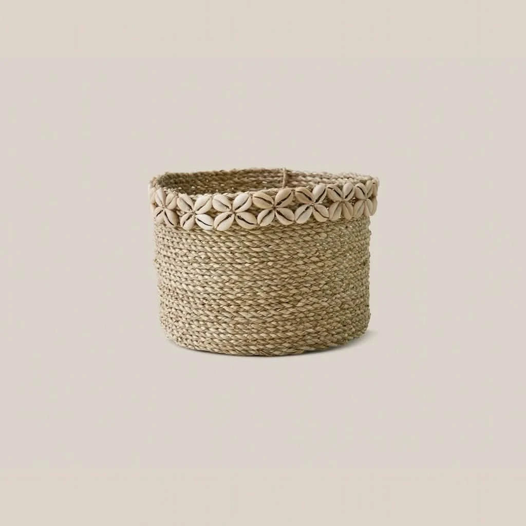 Basket with Shell Medium - Home and Soul