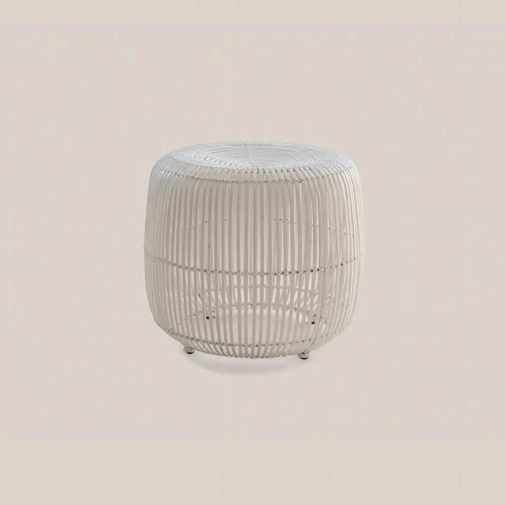 Olivia Rattan Side Table White - Home and Soul