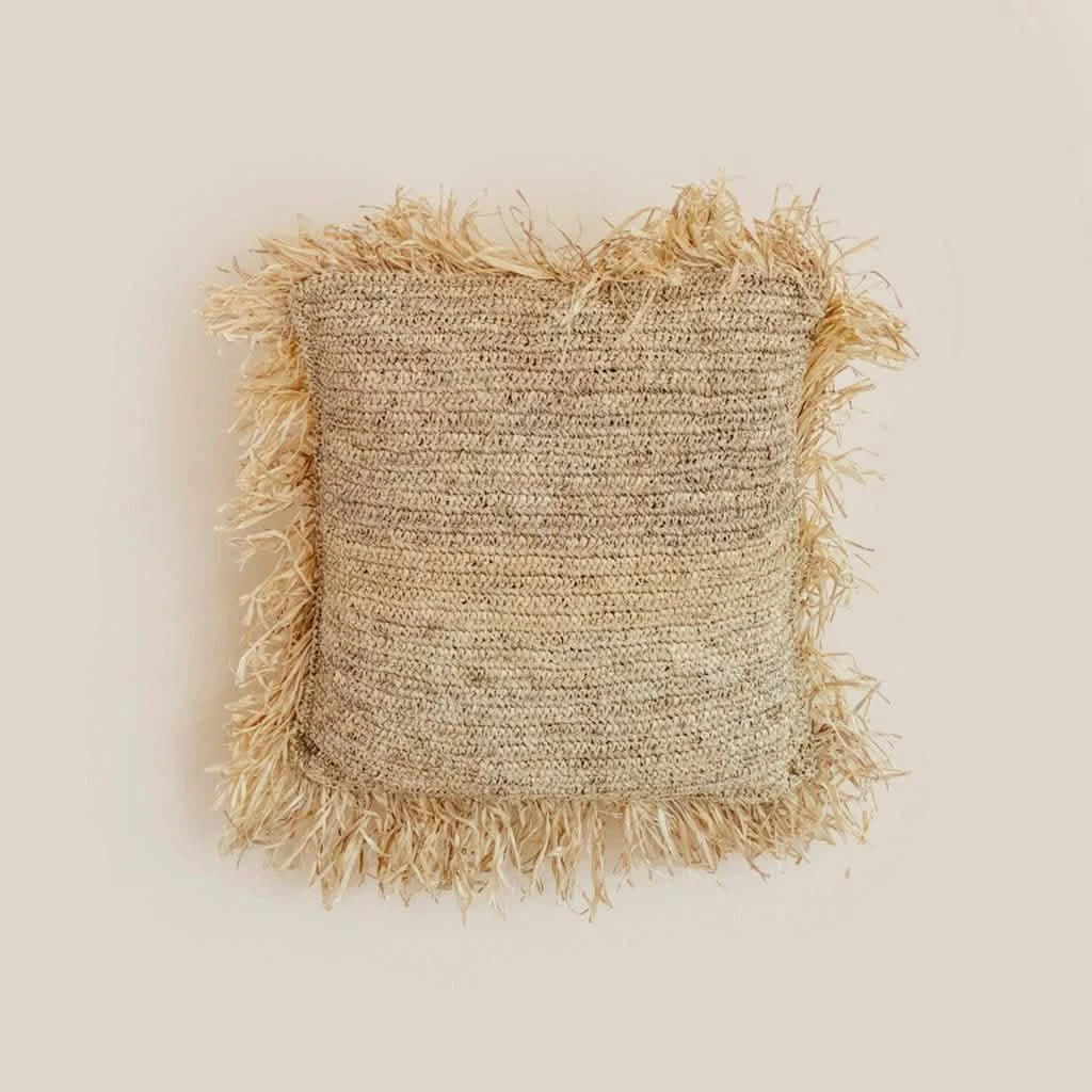 Raffia Cushion Natural - Home and Soul