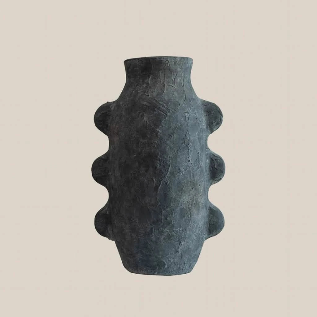 Robyn Textured Ceramic Vase Black - Home and Soul