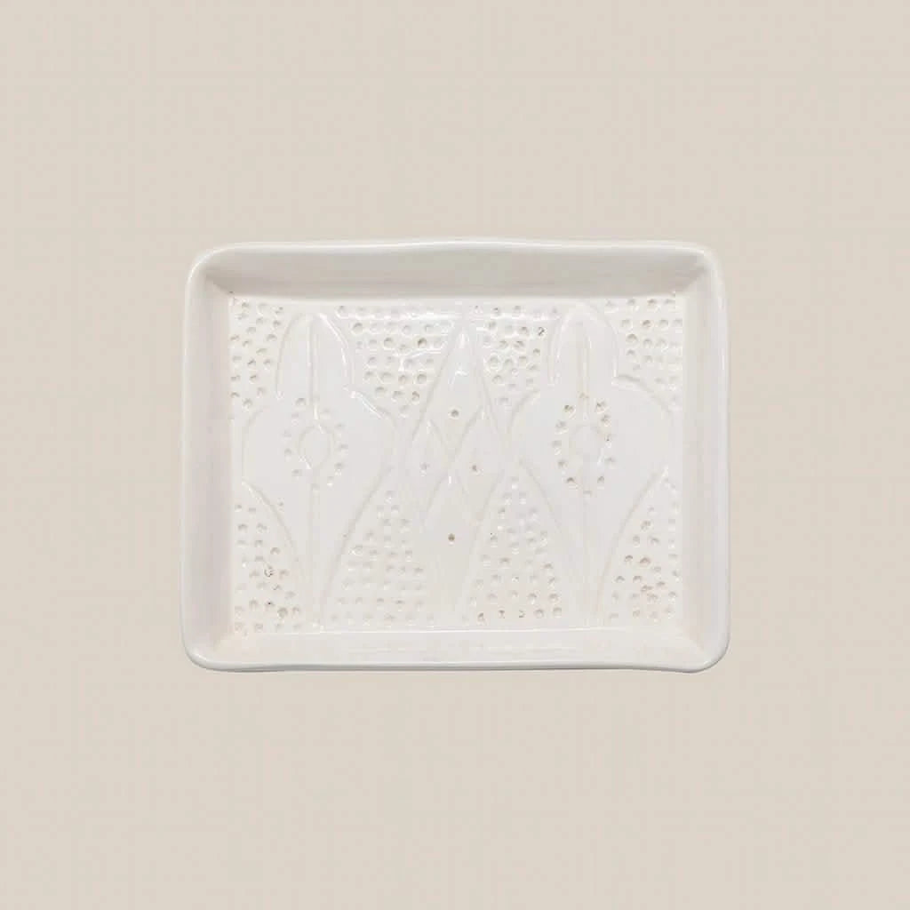 Ceramic Serving Plate White Rectangular - Home and Soul
