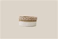 White Basket with Shell Large