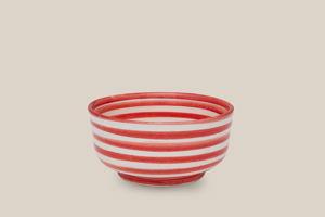Ceramic Bowl Red Striped