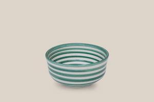 Ceramic Bowl Green Striped