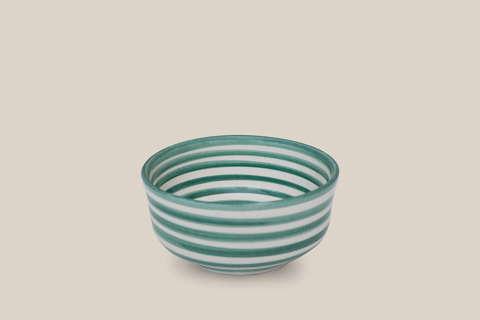 Ceramic Bowl Green Striped