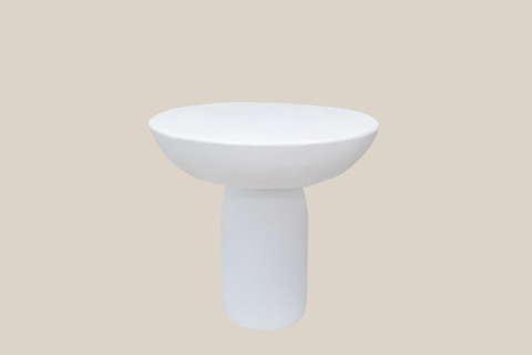 Aisha Concrete Side Table Round White