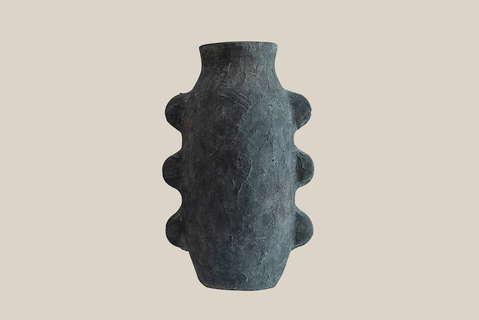 Robyn Textured Ceramic Vase Black