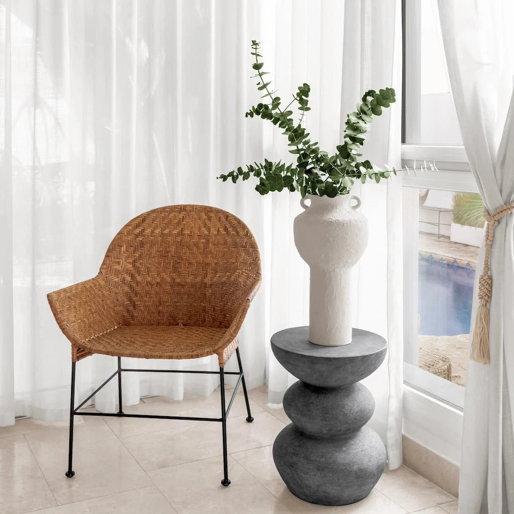 Outdoor side tables Dubai with durable concrete design