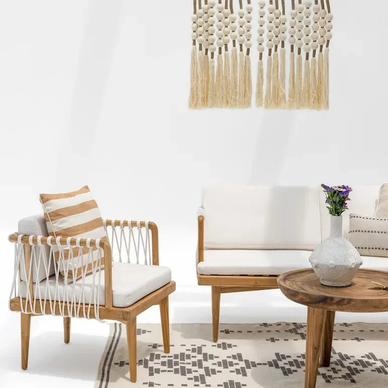 Outdoor furniture on a Dubai terrace at the start of the winter season