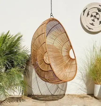 Garden swing styled on a small balcony oasis