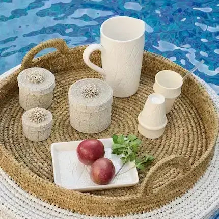 Decorative serving tray styling for a Dubai living room