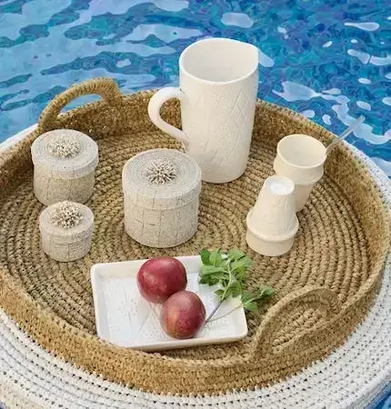 Decorative serving tray styling for a Dubai living room