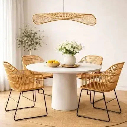 Cafe interior design featuring stylish cafe chairs, modern furniture, and a blend of boho, coastal, minimalist, and industrial elements.