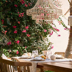 Angelo Rattan Armchair with White Iron Leg