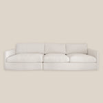 Angie Luxury Feather 3 Seater Cloud Sofa in White Cotton Linen