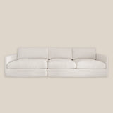 Angie Luxury Feather 3 Seater Cloud Sofa in White Cotton Linen