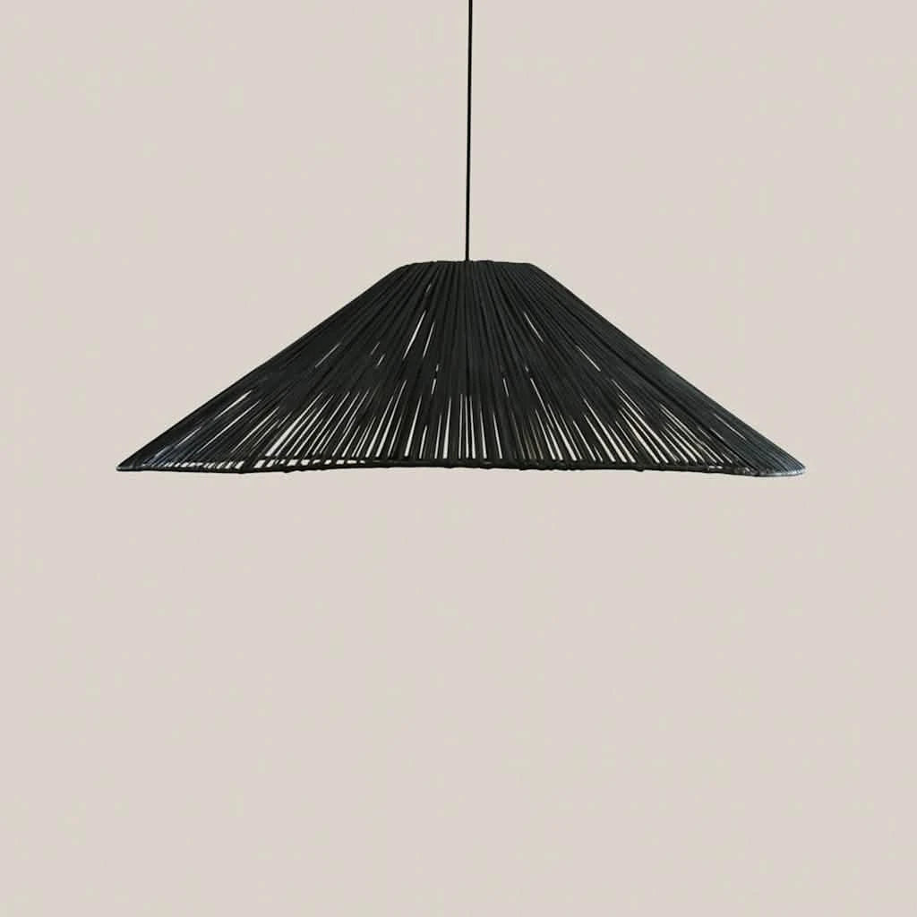 Alessia Rattan Black Pendant Light - Home and Soul Dubai