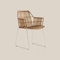 Angelo Rattan Dining Chair with White Legs - Home and Soul