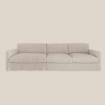 Angie Luxury Feather 3 Seater Cloud Sofa in Beige Linen - Home and Soul