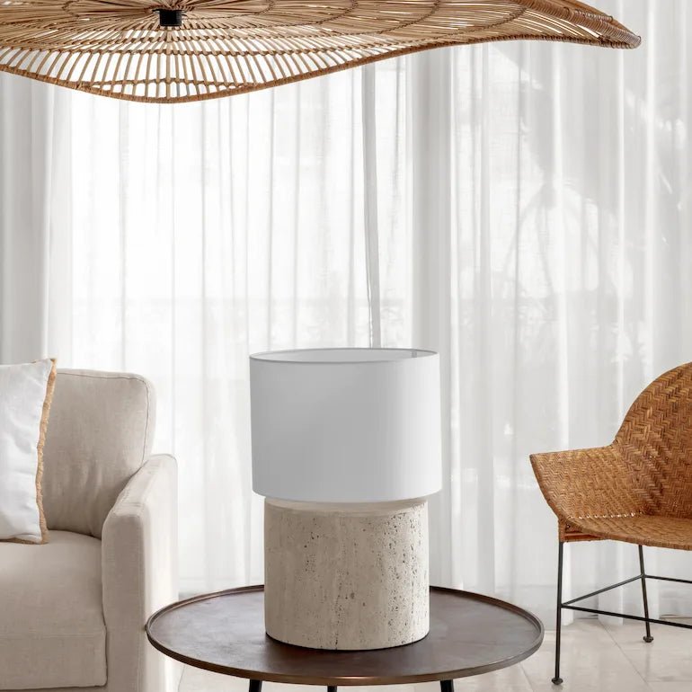 Travertine Aria Table Lamp - Home and Soul