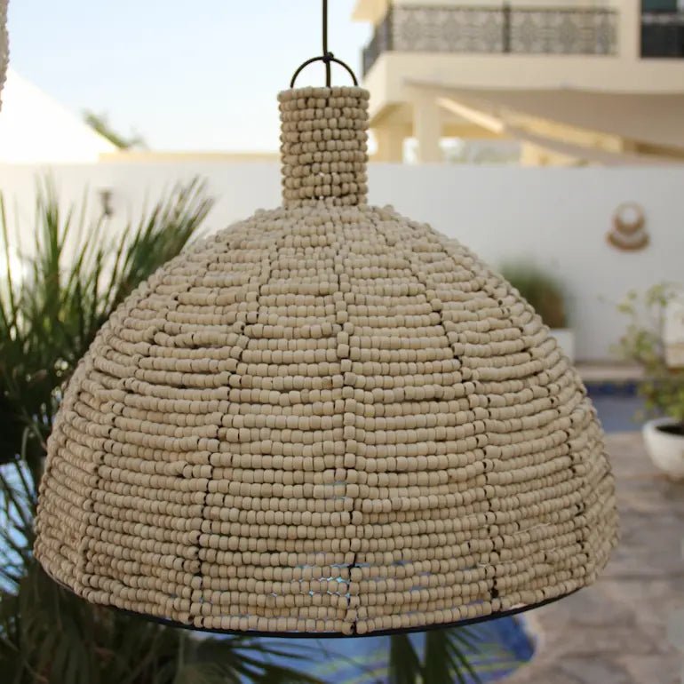 Pendant Light White Beaded - Home and Soul