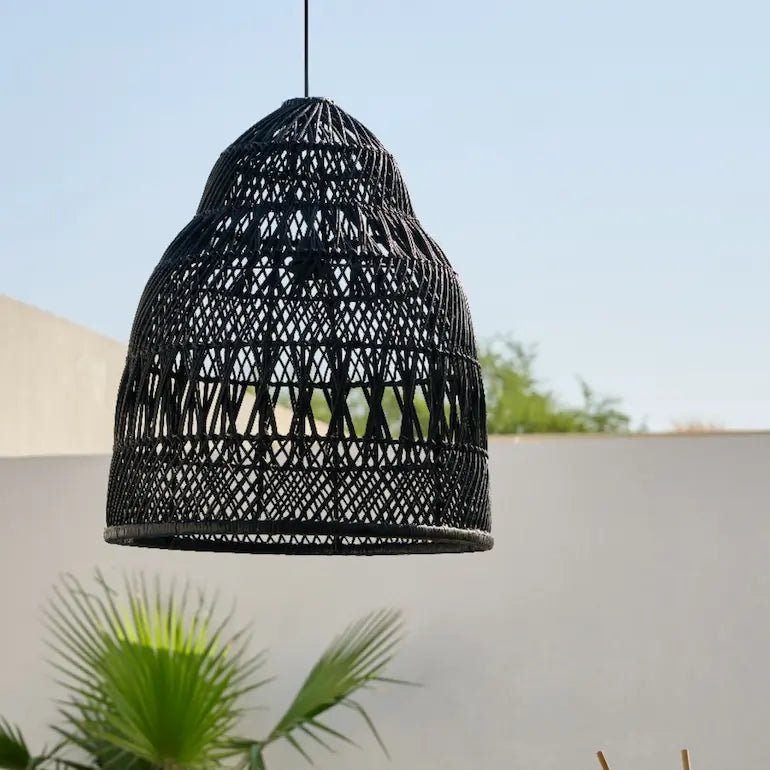 Rattan Pendant Light Black - Beatriz - Home and Soul