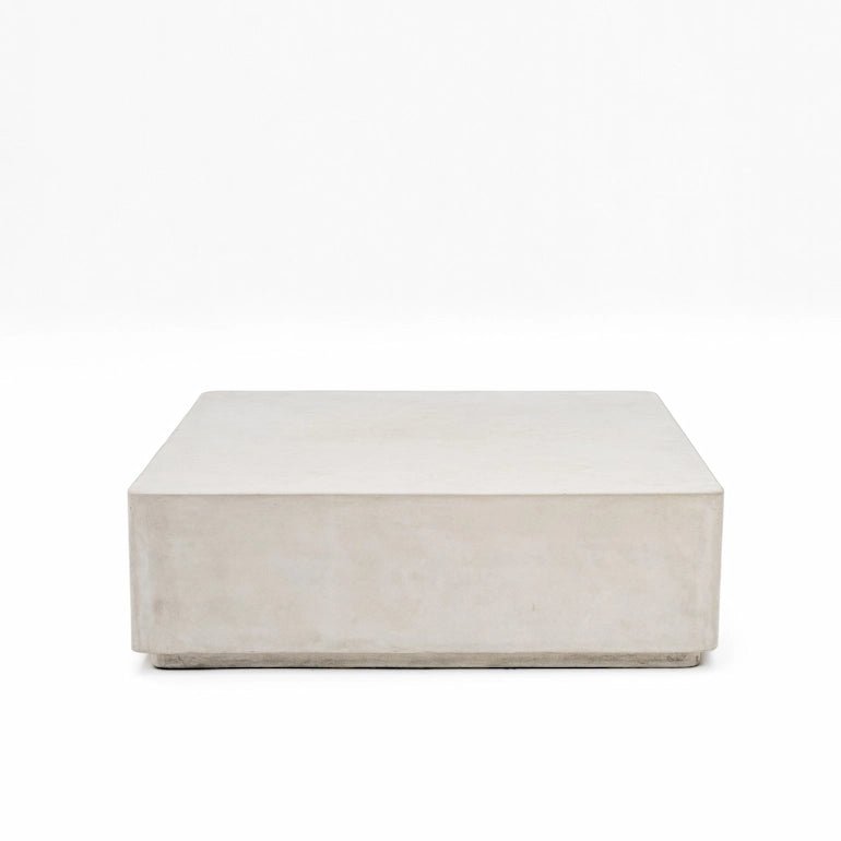 Bernadette Solid Square Concrete Coffee Table in Grey - Home and Soul