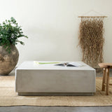 Bernadette Solid Square Concrete Coffee Table in Grey - Home and Soul Dubai