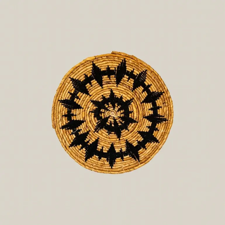 Black and Natural Wall Decor Plate 40 cm