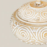 Boho Hand Carved Wooden Bowl