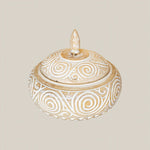 Boho Hand Carved Wooden Bowl with Lid