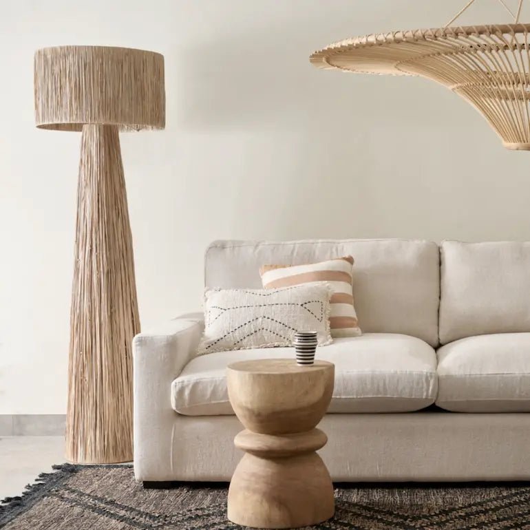 Boho Raffia Floor Lamp - Home and Soul