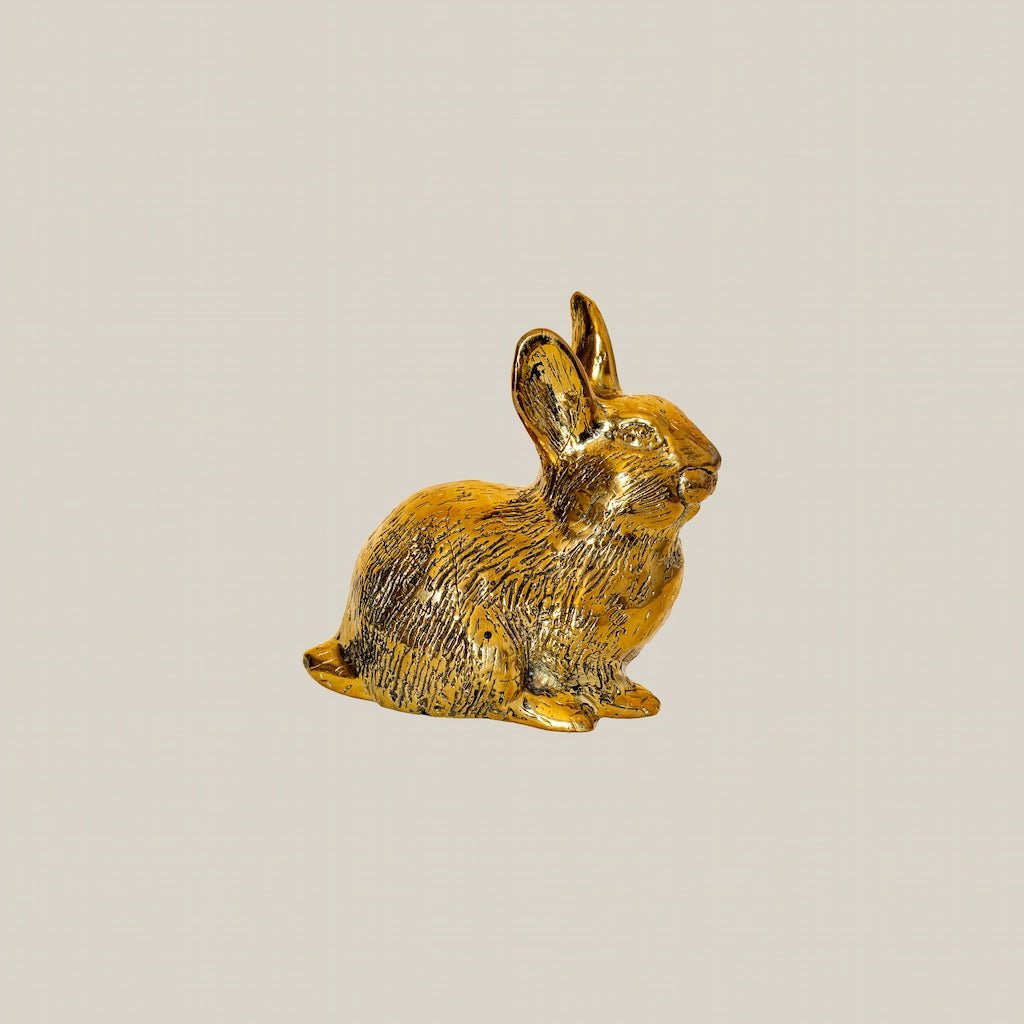 Bronze Bunny Rabbit Figurines for Tabletop Decor, Easter Bunny Statue - Home and Soul Dubai