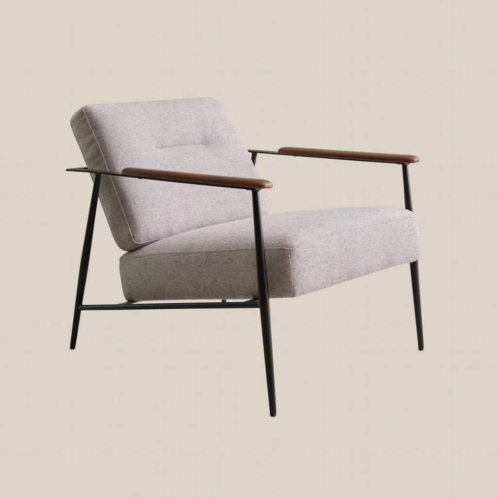 Grey Armchair with Plush Cotton Seat – Brussels