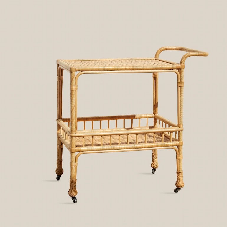 Estrela Rattan Serving Trolley - Home and Soul