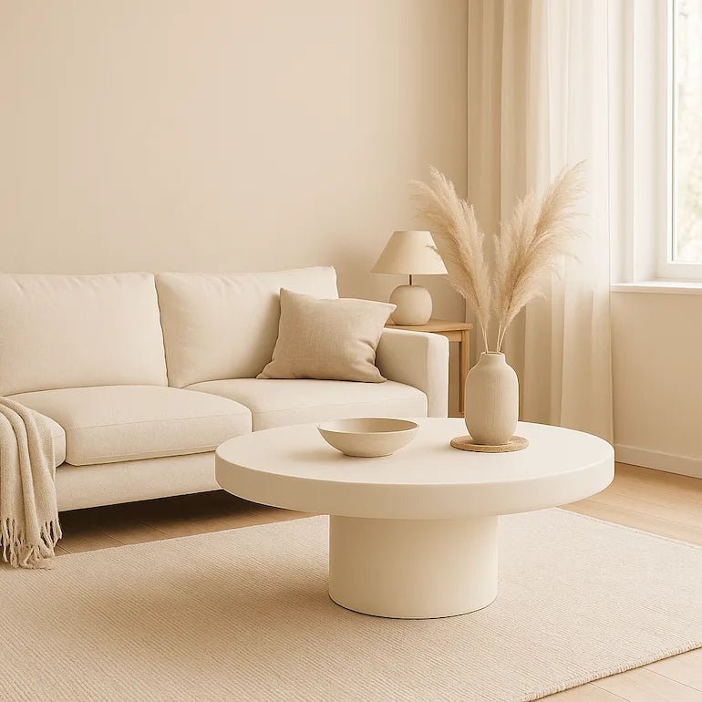 White Concrete Etera Coffee Table - Home and Soul