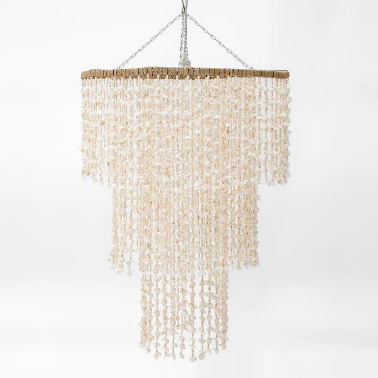 Evelyn Handmade White Shell Chandelier - Home and Soul